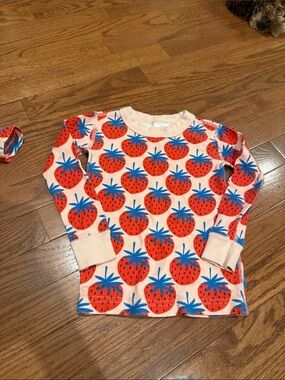 Hanna Andersson Pink Long-Sleeve Top with Red & Blue Strawberry Print